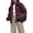 Wine Red, variant on Women'S Jacket Fashion Lapel Zipper Long Sleeve Street Style Outerwear Wine Red L