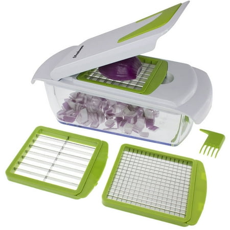 Freshware 4-in-1 Onion, Vegetable, Fruit and Cheese Chopper with Storage Lid,