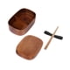 thumbnail image 4 of Caja de madera para sushi, contenedor de alimentos, lonchera de madera con correa para fijar, textura suave Talla L Marrón Oscuro, 4 of 4