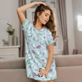 thumbnail image 3 of Lsque Rabbit And Butterfly Pattern Nightgowns for Women Sleep Shirts Short Sleeve Nightshirt Pullover Nightdress Soft Sleepwear Relaxed Fit Nightdress, 3 of 6