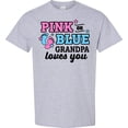 thumbnail image 3 of Inktastic Pink or Blue Grandpa Loves You T-Shirt, 3 of 5