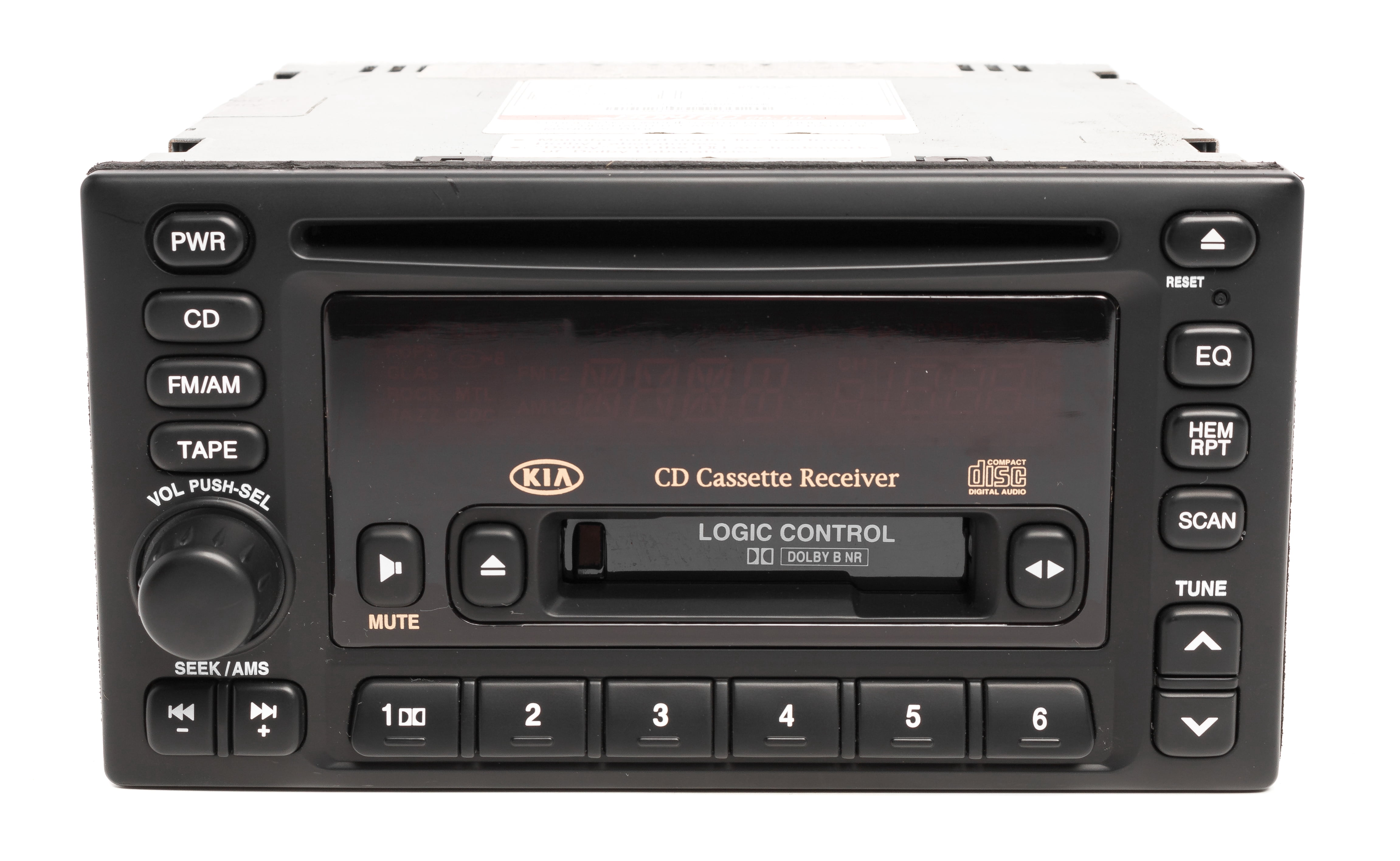 Restored Kia 2002-2005 Sedona AM FM Radio Single Disc CD Cassette Receiver 0K54Y66860B (Refurbished)