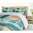 thumbnail image 3 of Ambesonne Mountain Duvet Cover Set, Mid Century Boho Montane, King, Sea Blue Salmon, 3 of 5