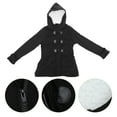 thumbnail image 4 of Manteau à Capuche Classique Mélangé à Double Poitrine pour Femmes Hiver Chaud Taille L (Noir), 4 of 9