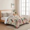 thumbnail image 5 of Quilts Queen Size Bedding Set, Summer Beach Lightweight Quilted Comforter, Retro Watercolor Surfboard Coconut Tree Soft Reversible Bedspread Coverlet with Pillow Covers for All Season, 90" x 96", 5 of 9