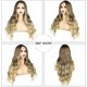 thumbnail image 3 of Peluca sintética Postizos Pelucas rubias claras de Balayage marrón largo y rizado de 24 pulgadas, 3 of 5