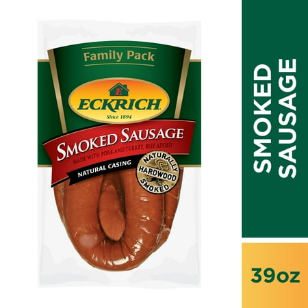 Eckrich Natural Casing Smoked Sausage Rope Family Pack, 39 oz