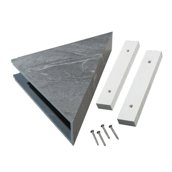 Palisade Vinyl Waterproof Corner Shower Shelf Cracked Slate