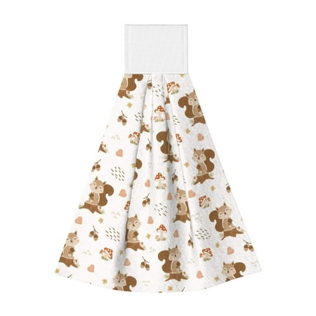 

Ocsxa Fall Squirrel for Hand Towels Hand Wipes with Velcro Soft and Fast Absorbent Hanging Towels Reusable Cleaning Cloth for Kitchen/Bathroom/Laundryroom 14x18In