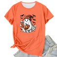 thumbnail image 3 of Rhuody Womens Halloween Oversize T Shirts Short Sleeve Tee Graphic Prints O Neck Hallowmas Tops Durable Fall Wear 5Xl Orange, 3 of 3