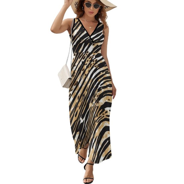 Stripe Vestido Sin Mangas Vestidos Para Mujer, Vestido Suelto De Verano 2025