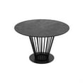 thumbnail image 5 of 47 Inch Dining Table- Round Top- Modern Black Iron Metal Pedestal Base, 5 of 6