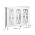 thumbnail image 3 of HOMCOM Sideboard, Buffet Cabinet with Storage, Adjustable Shelves, Credenza with 3 Glass Doors for Living Room, Study, White, 3 of 8