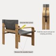 thumbnail image 3 of Detachable and Washable Oak Accent Chair Wide Armrest Mid-Century Lounge Chair Linen Fabric Armchair & Solid Wood Frame for Living Room, Bedroom, Balcony,(DARK GREY), 3 of 5