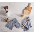 thumbnail image 3 of Blue Solid Chambray Oven Mitt (Set of 2), 3 of 4