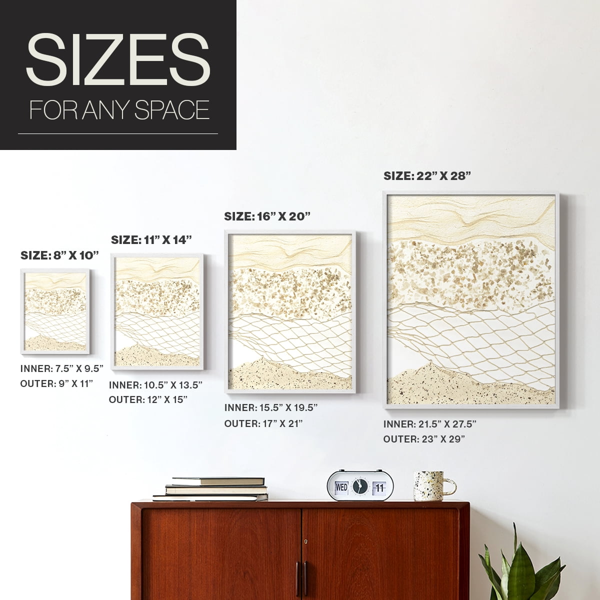 Coast Away I Framed Print in White Solid Wood Framed Print No Nail Hanging