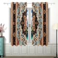 thumbnail image 2 of Retro Pattern Mandala Curtains Black Out 63 Inch Length Curtains for Sliding Glass Doors Bedroom Living Room 2 Panels Set, 2 of 5