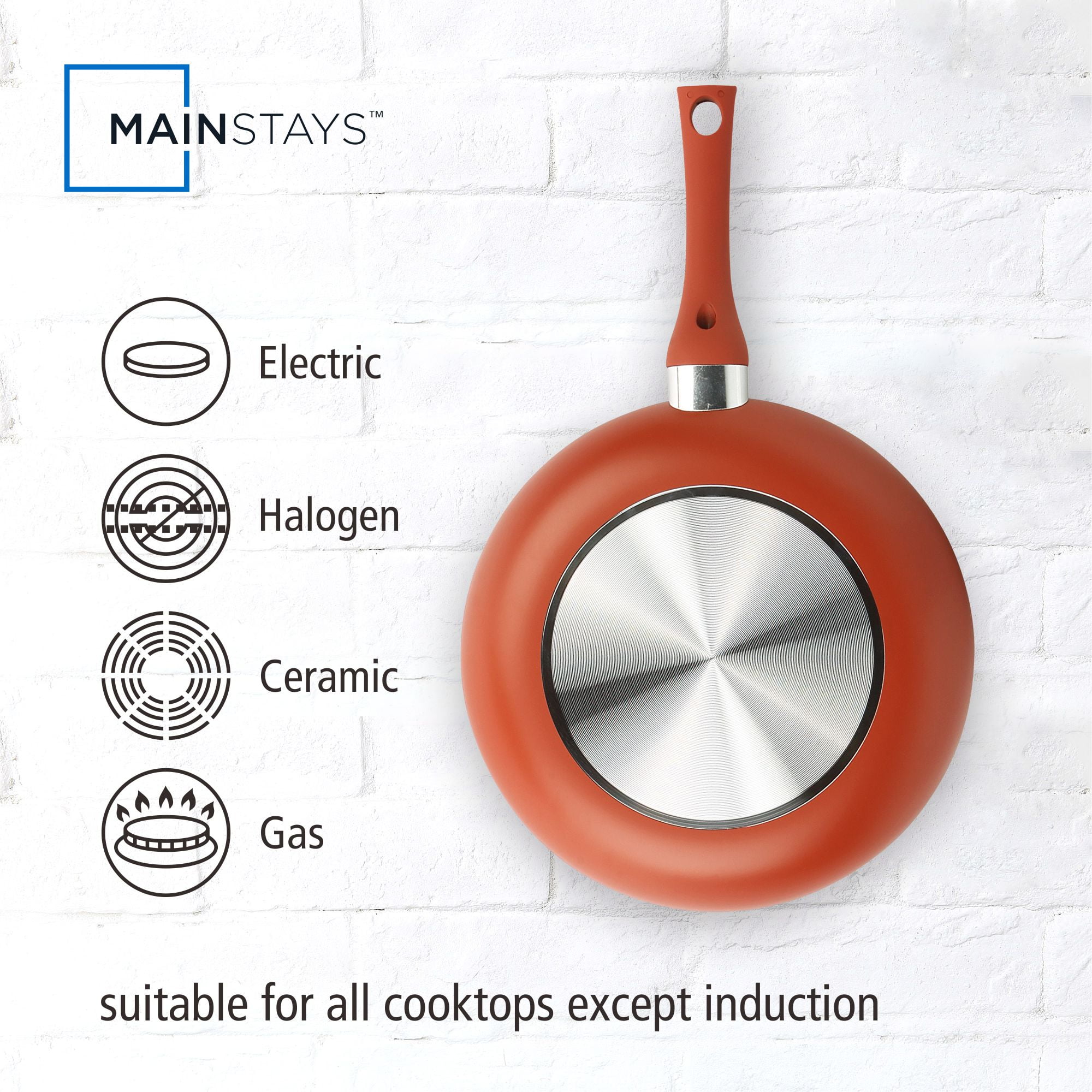 Mainstays Ceramic Aluminum 12 Pieces Set Red Canyon Nonstick