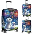 thumbnail image 2 of Happy New Year Maltese Family Cheer Winter Midnight Firework Travel Luggage Cover Maltese Dog Lover Gifts Idea Suitcase Dust Protective Decor - 02025, 2 of 5