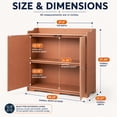 thumbnail image 3 of Ktaxon Brown PVC Outdoor Storage Cabinet, Weatherproof Patio Tool Organizer with Shelves for Garden Yard, 3 of 15