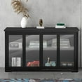 thumbnail image 5 of Dinaza Buffet Table 42inch Kitchen Storage Cupboard Dining Room Storage Cabinet with Glass Door Sideboard, 5 of 9