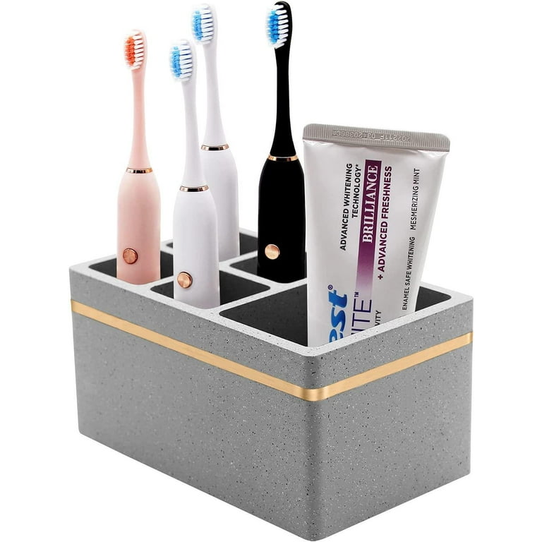 Grey Resin Electric Toothbrush Holder