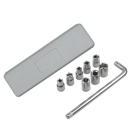 Wrench 10Pcs 1/2 Wrench Socket Set 8-21mm Auto Repair Mechanical Tool Kit Mechanical Socket Tool Combination Set With Gray Storage Box