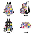 thumbnail image 4 of FORMRS Mini Backpack Purse for Women Travel Daypack Casual Shoulder Bag, Red Retro Shapes, 4 of 7