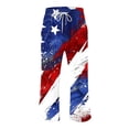 thumbnail image 3 of XIAfhje Linen Pants For Women Summer Fashion Casual The Usa 4Th Of July Patriotic Printing Elastic Waist Loose Pants Straight Wide Leg Trousers Loose Pants Lounge Pants With Pockets, 3 of 4