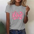 thumbnail image 2 of VKOYWKM Valentines Day Heart T Shirts for Women Cute Love Heart Graphic Tees Short Sleeve Crew Neck Loose Fit Holiday T-Shirts Valentines Day Gifts Tops, 2 of 6