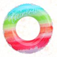 thumbnail image 2 of EeaseCA Thicken Plastic Rainbow Design Inflatable Swimming Ring Safety Aid Float Seat Ring Sports Accessory for Adults Children (270g, Rainbow Color), 2 of 7