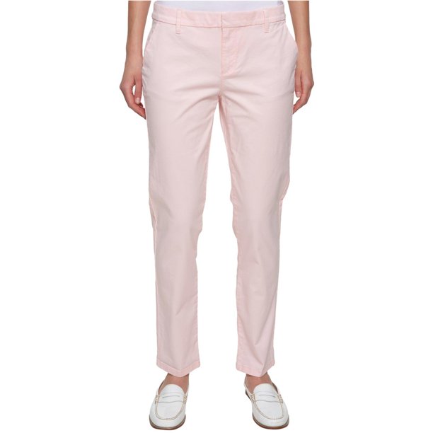 Tommy Hilfiger - Pantalones chinos casuales con puños para mujer, rosa, 12 Tommy Hilfiger chino