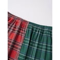 thumbnail image 5 of Family Matching Christmas Pajamas Set with Dog Green Red Plaid Button Down Long Sleeve Sleepwear, 5 of 8