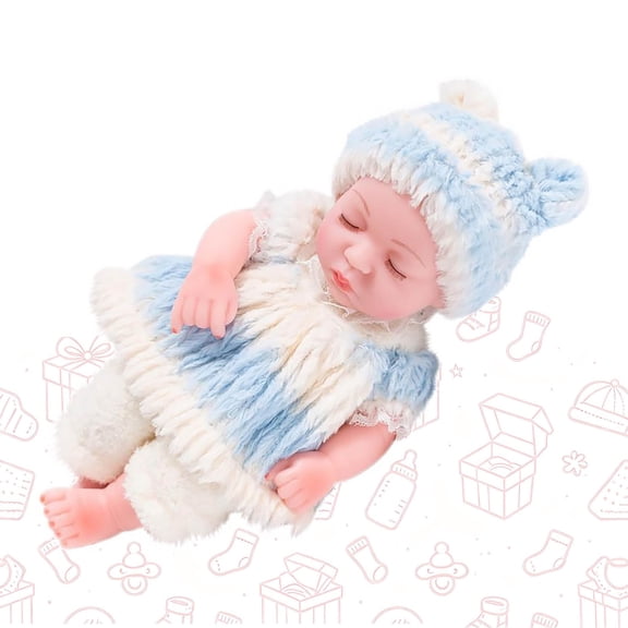 KOYPTL Sleeping Reborn Baby Doll 12" for Toddlers 12-16-18 Months,Realistic Closed Eyes Newborn Doll Soft Lifelike Winter Gift for Preschools Boys Girls 2 3 4 5 Years Old Christmas Stocking Stuffers
