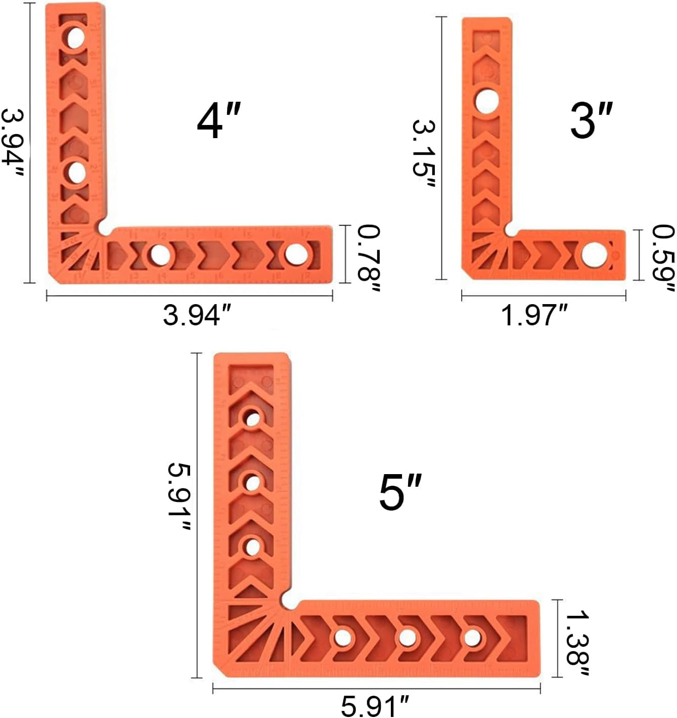 90 Degree Corner Clamp Clamping Square Set Positioning Squares Right Angle Clamps Woodworking Tools for Picture Frame Box Cabinets Drawers, Set of 12(3" 4" 6")