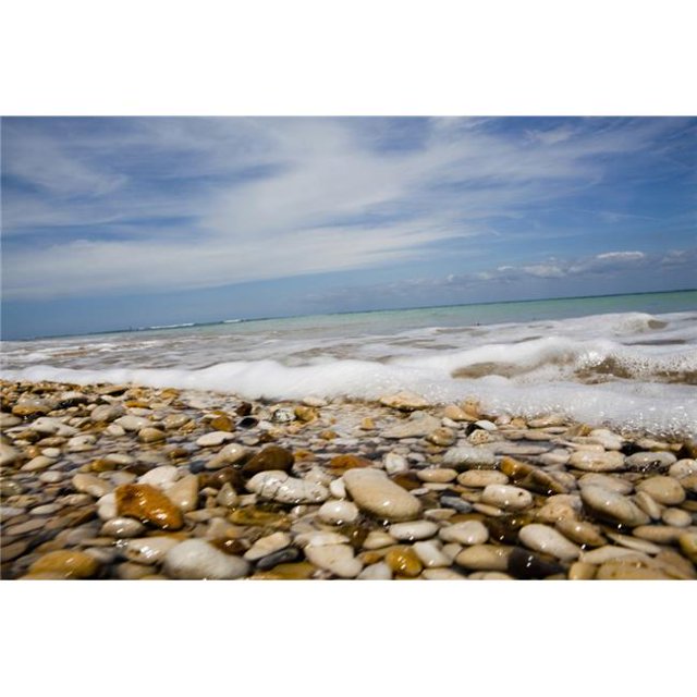 Posterazzi DPI1880935 Sea Washing In Onto Sandy Beach Poster Print, 17 x 11