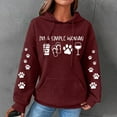 thumbnail image 2 of Clearance！Hoodies Waffle Sweatshirt Plus Size Long Sleeve Womens Tops Cute Dog Paw Print Kawaii Hooded Hoodie Tops Loose Fit Casual Hooded Pullover Sweatshirts with Pocket, 2 of 4