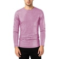 thumbnail image 4 of Afdoent Mens Long Sleeve T-Shirt Solid Color Casual T Shirt For Classic Crew Neck Comfort Fit Top Streetwear, 4 of 4