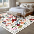 thumbnail image 4 of Watercolor Flowers Area Rugs 5'x7', Washable Small Throw Rugs for Laundry Room Playroom, Farmhouse Spring Floral Botanical Indoor Outdoor Rug Non-Slip Low Pile Carpet Runner Reversible Floor Mats, 4 of 8