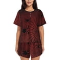 thumbnail image 1 of Fotbe Spiders On A Web Conjunto de Pijama Estampado para Mujer, 2 Piezas, Ropa de Dormir con Camiseta de Manga Corta y Shorts Suaves-3X-Large, 1 of 6