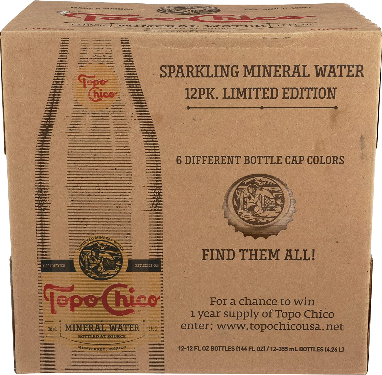 (Topo Chico, Water Mineral Carbonated, 12 Fl Oz(Pack of 12)