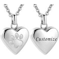 thumbnail image 2 of Pet Heart Cremation Jewelry For Ashes For Dog/Cat Paw Stainless Steel Memorial Locket Urn Necklace Paw Print Pet Heart Urn Necklace, 2 of 7