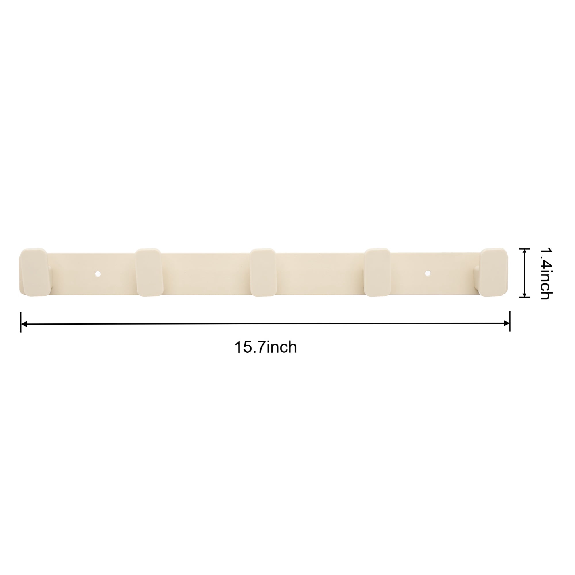 Unique Bargains Coat Rack Wall Mount Metal 5 Hooks Hat Rack for Entryway White