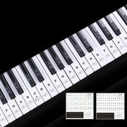 Veecome Removable Transparent Piano Keyboard Sticker 88 Keys Keyboard Stickers for Kids Beginners Piano Practice