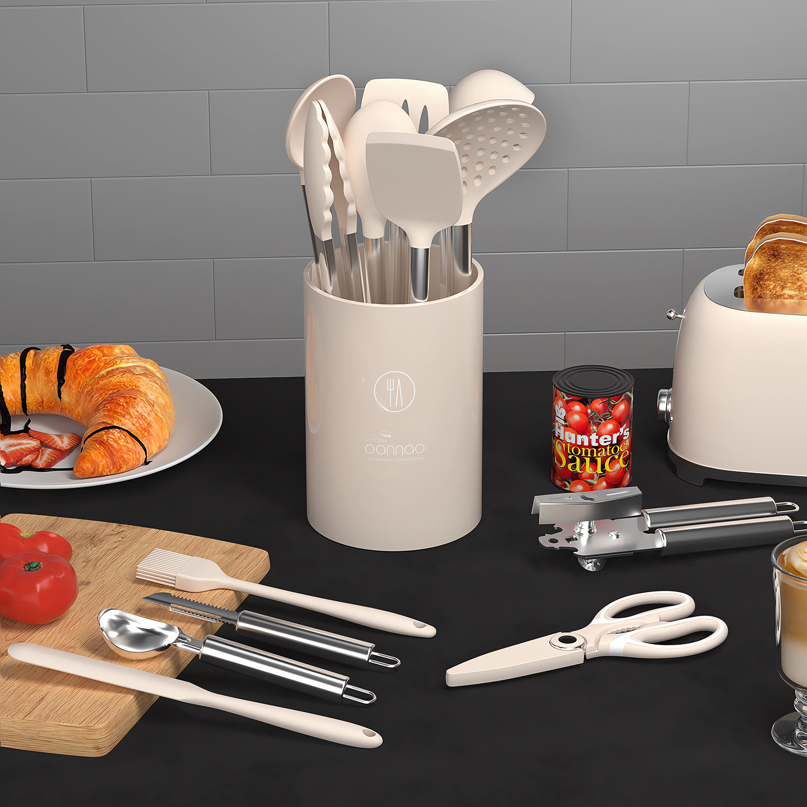 Oannao 32-Piece Silicone Cooking Utensil Set With Holder photo 5