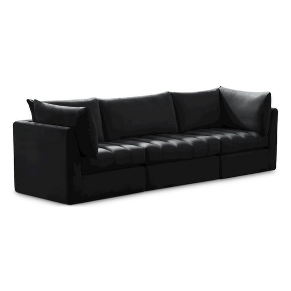 Meridian Furniture Jacob Black Velvet Modular Sofa