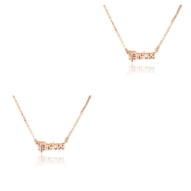 sweethay Letra inglesa Constelaciones Tema Amistad Collar Ins Encanto creativo Chic Exquisito Colgante Oro rosa Piscis Piscis 2Conjunto