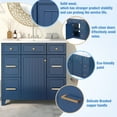 thumbnail image 3 of Harper & Bright Designs 36" Bathroom Vanity Cabinet with Sink Combo Set, Contemporary Bathroom Shaker Cabinets and Vanities with Soft Closing Door and Drawer, Navy Blue, 3 of 9
