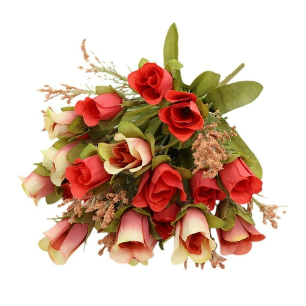 1 Ramo de Rosas, Flores Artificiales Florales, Plantas, Decoración de Bodas para Fiestas en hogar rojo Colco Flores artificiales