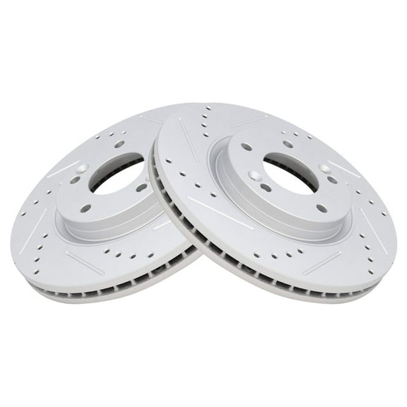 TRQ Front Performance Brake Rotors Set Premium G-Coated Fits Select 2010-2012 Hyundai Santa Fe 2011-2013 Kia Sorento